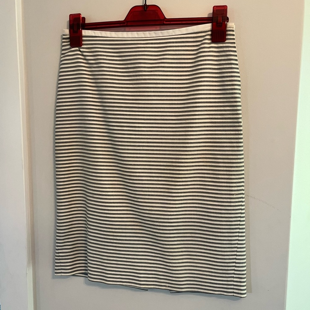 The Limited Black and White Striped Pencil Skirt